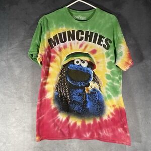 Sesame Street Cookie Monster Munchies Tie Dye T-Shirt Adult Size L